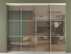 Перегородка Формато внутри проёма 4 створки с синхронным механизмом