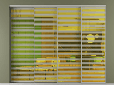 Перегородка Формато внутри проёма 4 створки с синхронным механизмом