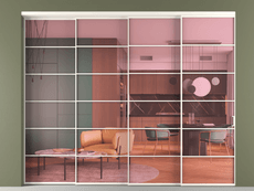 Перегородка Formato внутри проёма 4 створки с синхронным механизмом