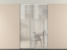 Перегородка Мозаик внутри проёма скрытое крепление в потолок 2 створки