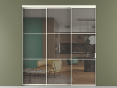 Перегородка Формато внутри проёма 3 створки с синхронным механизмом