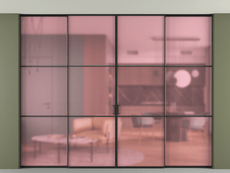 Перегородка Формато внутри проёма скрытое крепление в потолок 4 створки