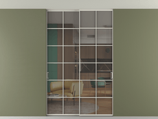 Перегородка Formato внутри проёма скрытое крепление в потолок 2 створки