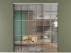 Перегородка Формато внутри проёма 3 створки с синхронным механизмом