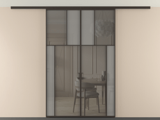 Перегородка Мозаик вдоль стены на потолок 2 створки