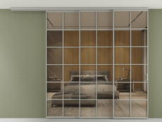 Перегородка Формато вдоль стены на потолок 3 створки с синхронным механизмом