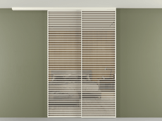 Перегородка Формато вдоль стены на потолок 2 створки с синхронным механизмом