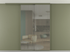 Перегородка Формато вдоль стены на потолок 2 створки с синхронным механизмом