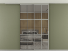 Перегородка Formato вдоль стены на потолок 2 створки с синхронным механизмом