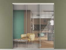 Перегородка Формато внутри проёма 3 створки с синхронным механизмом