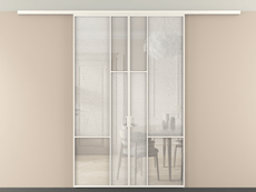 Перегородка Мозаик вдоль стены на потолок 2 створки