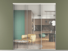 Перегородка Формато внутри проёма 3 створки с синхронным механизмом