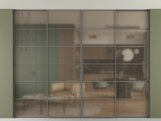 Перегородка Формато внутри проёма скрытое крепление в потолок 4 створки