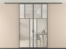 Перегородка Мозаик вдоль стены на потолок 2 створки