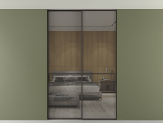 Перегородка Формато внутри проёма скрытое крепление в потолок 2 створки