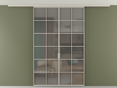 Перегородка Formato вдоль стены на потолок 2 створки