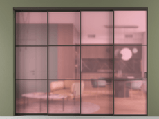 Перегородка Формато внутри проёма 4 створки с синхронным механизмом