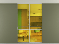 Перегородка Формато внутри проёма скрытое крепление в потолок 2 створки