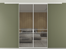 Перегородка Формато вдоль стены на потолок 2 створки