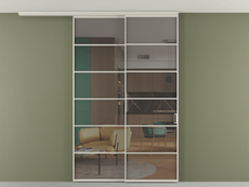 Перегородка Формато вдоль стены на потолок 2 створки с синхронным механизмом