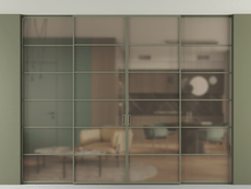 Перегородка Формато внутри проёма скрытое крепление в потолок 4 створки