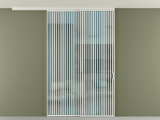 Перегородка Формато вдоль стены на потолок 2 створки с синхронным механизмом