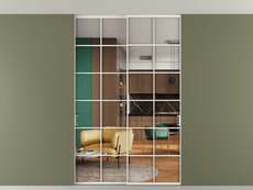 Перегородка Формато внутри проёма скрытое крепление в потолок 2 створки