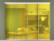 Перегородка Formato внутри проёма 4 створки с синхронным механизмом