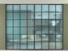 Перегородка Formato внутри проёма скрытое крепление в потолок 4 створки