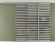 Перегородка Формато вдоль стены на потолок 3 створки с синхронным механизмом