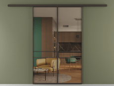 Перегородка Formato вдоль стены 2 створки