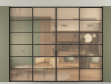 Перегородка Formato внутри проёма скрытое крепление в потолок 4 створки