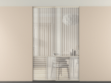 Перегородка Мозаик внутри проёма скрытое крепление в потолок 2 створки