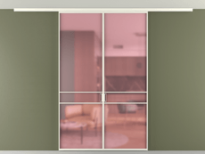 Перегородка Формато вдоль стены на потолок 2 створки