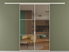 Перегородка Formato вдоль стены 2 створки