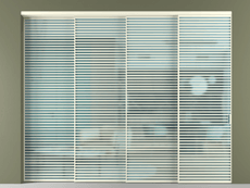 Перегородка Formato внутри проёма 4 створки с синхронным механизмом