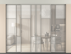 Перегородка Мозаик внутри проёма скрытое крепление в потолок 4 створки