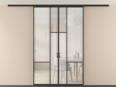 Перегородка Мозаик вдоль стены на потолок 2 створки