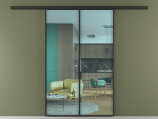 Перегородка Formato вдоль стены 2 створки