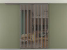 Перегородка Формато вдоль стены на потолок 2 створки с синхронным механизмом