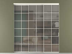 Перегородка Formato внутри проёма 3 створки с синхронным механизмом