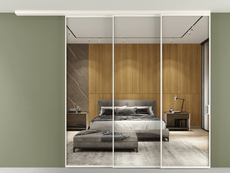 Перегородка Formato вдоль стены на потолок 3 створки с синхронным механизмом