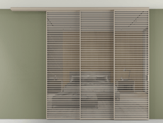 Перегородка Формато вдоль стены на потолок 3 створки с синхронным механизмом