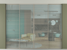 Перегородка Формато внутри проёма скрытое крепление в потолок 4 створки