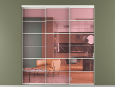 Перегородка Формато внутри проёма 3 створки с синхронным механизмом