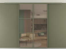 Перегородка Формато вдоль стены на потолок 2 створки