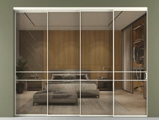 Перегородка Formato внутри проёма 4 створки с синхронным механизмом