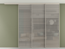 Перегородка Формато вдоль стены на потолок 3 створки с синхронным механизмом