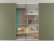 Перегородка Formato внутри проёма скрытое крепление в потолок 2 створки