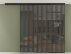 Перегородка Formato вдоль стены на потолок 3 створки с синхронным механизмом